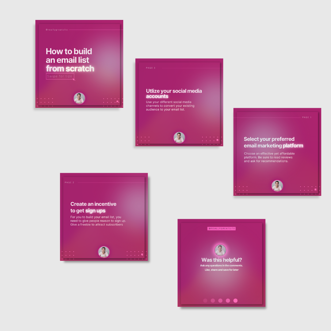 Maroon Canva Post/Carousel Templates - Social Media