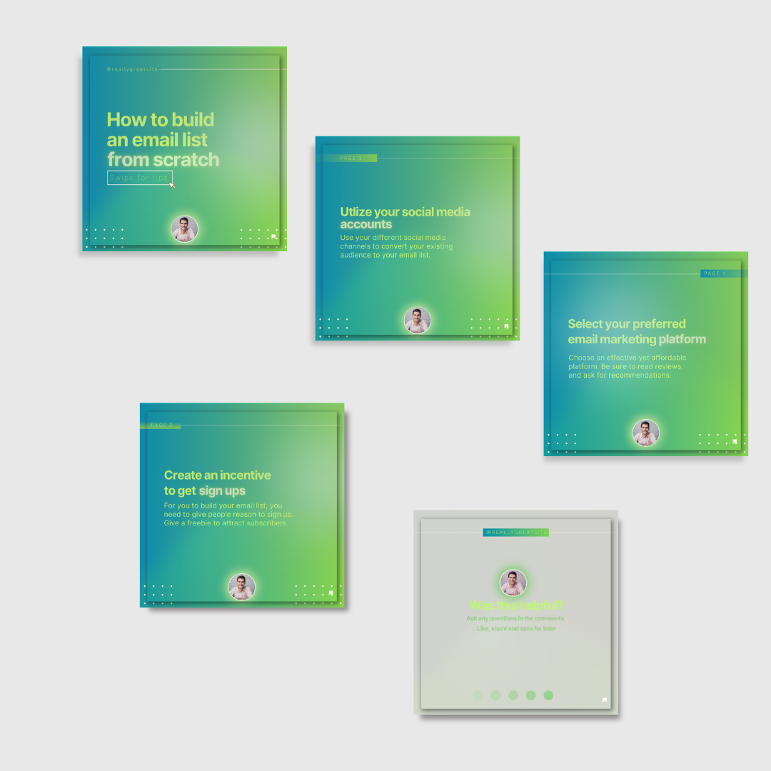 Green & Gray Canva Post/Carousel Templates - Social Media