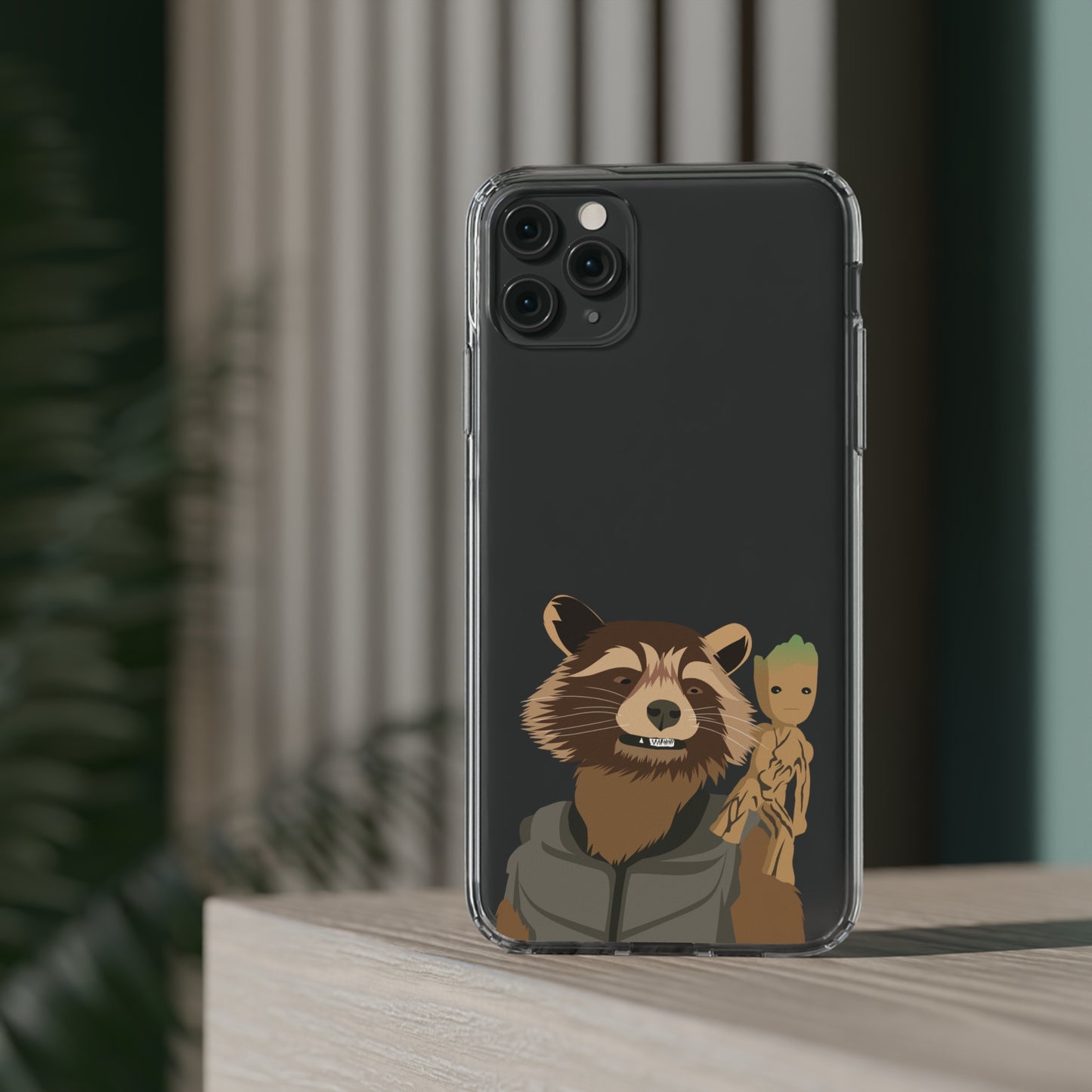 Rocket and Groot Clear Phone Case