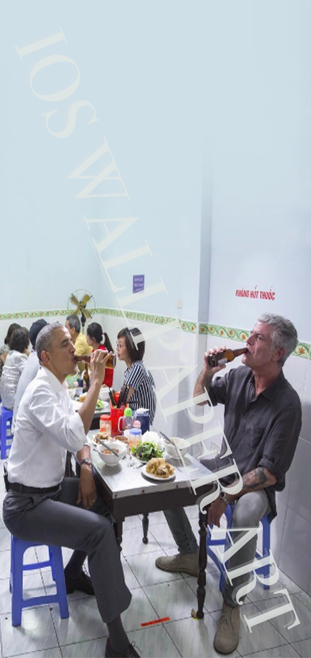Barack Obama & Anthony Bourdain - Plum's Digital Art
