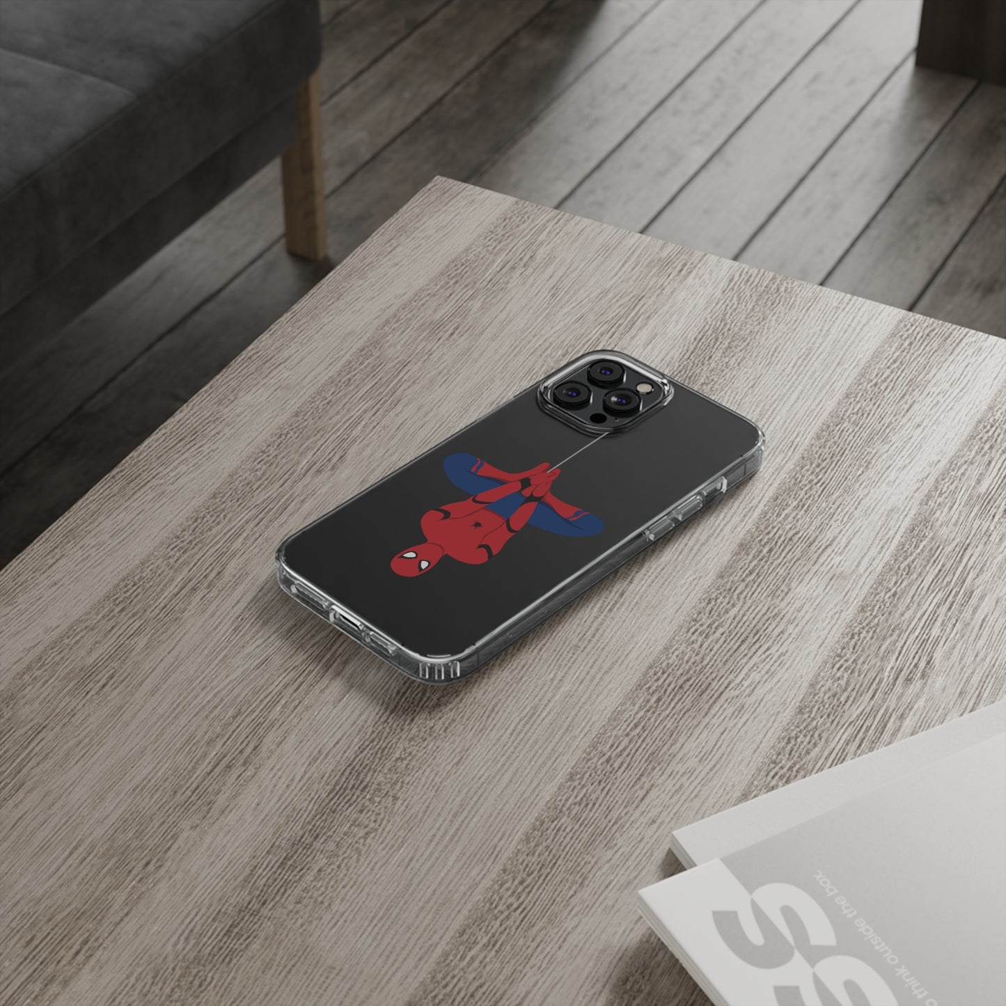 Étui de téléphone transparent à suspendre Spider-Man de Tom Holland