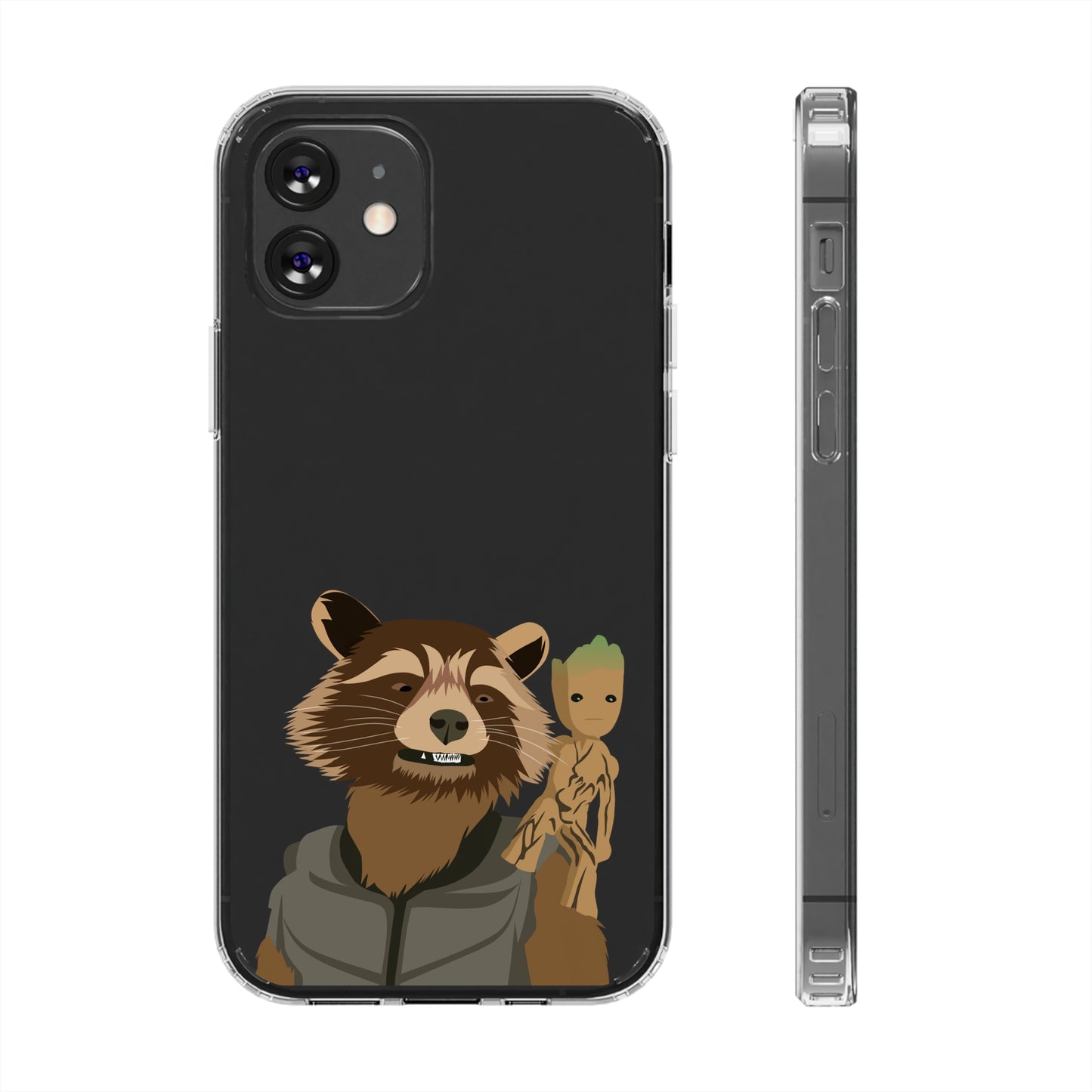 Rocket and Groot Clear Phone Case